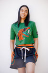 FAMU Embroidered premium cropped tee (GREEN)