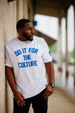 Heavyweight PUFF PRINT Culture Tee White/Royal Blue (Premium Tee)