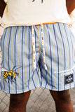 Alabama State Big Pinstripe Shorts in Steel Gray