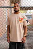 Tuskegee Embroiderd Golden Tigers Tee in Khaki (Premium)