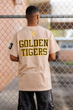 Tuskegee Embroiderd Golden Tigers Tee in Khaki (Premium)