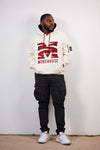 Embroidered Morehouse Hoodie in Cream