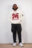 Embroidered Morehouse Hoodie in Cream