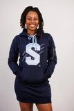 Embroidered Spelman Hoodie Dress