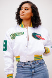 UAB CROPPED White Satin Jacket
