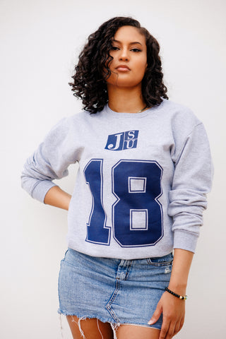 JSU Established Date Jersey Crew in Heather Gray