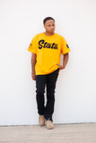 Alabama State Embroidered "STATE" (Premium Tee) Yellow