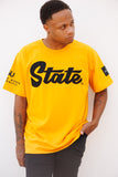Alabama State Embroidered "STATE" (Premium Tee) Yellow