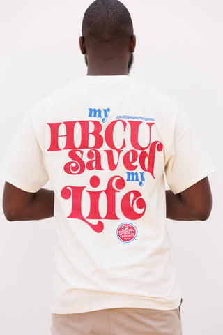 SC State "MY HBCU SAVED MY LIFE" tee in natural