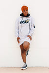 Embroidered Alabama State Hoodie Dress in Heather Gray