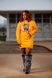 Embroidered Grambling Hoodie Dress