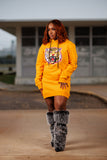 Embroidered Grambling Hoodie Dress