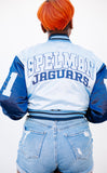 Spelman Limited Edition Womens Cropped Satin Jacket in Blue