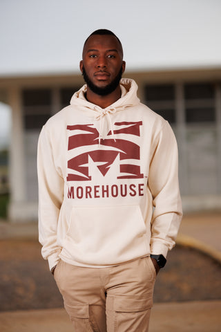 Morehouse Printed "Big M" Hoodie in Natural