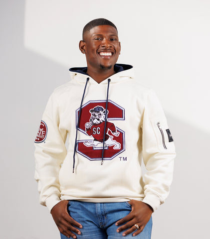 Embroidered  SC State Hoodie in Natural