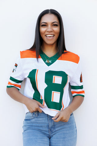 FAMU Cropped Established Date Jersey in WHITE