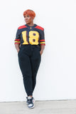 Tuskegee Cropped Established Date Jersey in BLACK