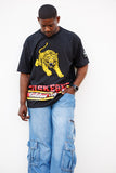 Tuskegee Embroidered BIG Golden Tigers Tee in Black