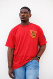 Tuskegee Embroiderd Golden Tigers Tee in Red (Premium)