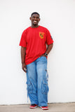 Tuskegee Embroiderd Golden Tigers Tee in Red (Premium)