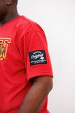 Tuskegee Embroiderd Golden Tigers Tee in Red (Premium)