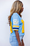 CROPPED Southern Established Date Jersey in Blue