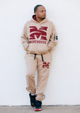 Embroidered Morehouse Hoodie in Khaki