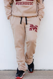 Morehouse Unisex Embroidered Khaki Zip Joggers