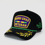 Mardi Gras Veteran Corduroy Snapback (Black)