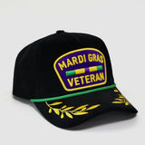 Mardi Gras Veteran Corduroy Snapback (Black)