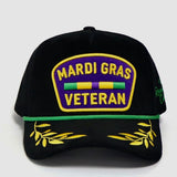 Mardi Gras Veteran Corduroy Snapback (Black)