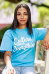The Aqua Blue and White Culture Over Everything tee